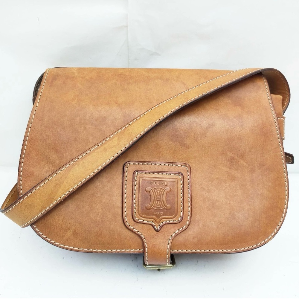 Celine Brown Leather Crossbody Bag
